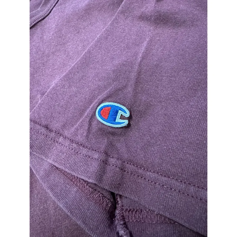 Vintage Champion Big C Logo T-Shirt Large Burgundy Garment Dyed Tee - Picture 5 of 5
